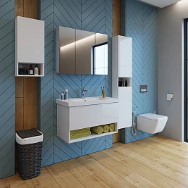 Мебель для ванной комнаты Dreja Perfecto 90 белый глянец