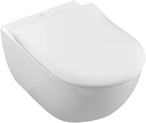 Унитаз подвесной Villeroy & Boch Subway 2.0 5614R2R1 безободковый, альпийский белый, CeramicPlus