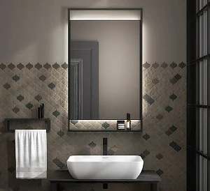Зеркало Kerama Marazzi Plaza Next 60х100 см с LED-подсветкой, черное матовое PL.N.mi.P.60\BLK