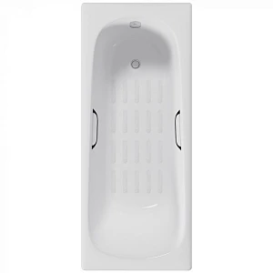 Чугунная ванна Delice Continental DLR230641R-AS 130х70 без ножек с отверстиями под ручки и антискользящим покрытием