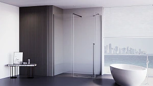 Душевой уголок Premium Trento PTC-SP-50GR 100x90x200 см, профиль брашированный графит, стекло прозрачное