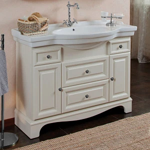 Тумба для комплекта La Beaute Classic Michel 120 слоновая кость матовый, фурнитура серебро