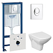 Комплект инсталляция Grohe Rapid SL 38750001 4 в 1 + Cersanit Carina new clean on P-MZ-CARINA-СOn-DL
