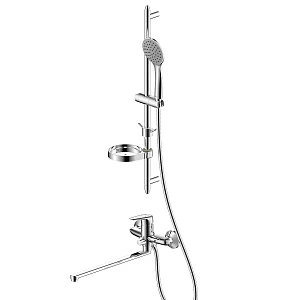 Комплект для ванной Lemark LM7305C 2 в 1 (смеситель для ванны с душем + душевая стойка), хром
