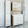Мебель для ванной Sanflor Ларго 100 швейцарский вяз, белая, напольная