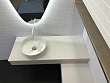 Консоль Comforty Клеон 120 с левой белой столешницей, дуб дымчатый (раковина Comfortу 9110) - превью 1