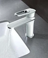 Смеситель Frap H49 F1049 для раковины белый, хром - превью 2