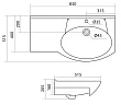 Мебельная раковина Santek Коралл 83 с левым крылом - превью 2