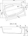 Акриловая ванна Cersanit Joanna 150x95 L, ультра белый, без ножек - превью 1