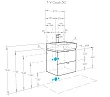 Тумба для комплекта Aquaton Скай 50 подвесная, белый глянец/серый кашемир - превью 2