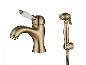 Смеситель для раковины Aksy Bagno Biti-322-Bronze с гигиенической лейкой