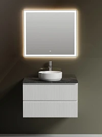 Мебель для ванной Sancos Snob T 80 подвесная, столешница black sky, Bianco (с отверстием под смеситель)