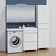 Мебель для ванной СанТа Марс 59 R напольная с ящиками белая над стиральной машиной