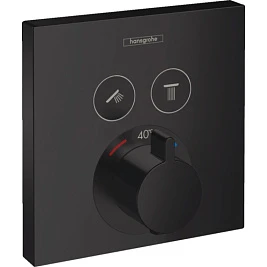 Термостат Hansgrohe ShowerSelect 15763670 для душа, на 2 потребителя, черный матовый