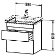 Мебель для ванной Duravit DuraStyle 65 белая матовая 2 ящика - превью 1