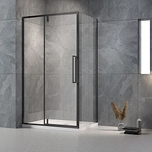 Душевой уголок Veconi Rovigo RV-034B 120x80x195 см, профиль черный, стекло прозрачное