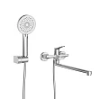 Смеситель BelBagno Unique UNIQUE-VASM-L-CRM для ванны с душем, с длинным изливом, хром - превью 1