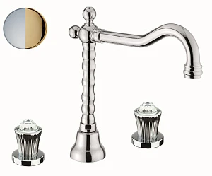 Смеситель Fiore Venere Sky Swarovski 13CO0637 для раковины с донным клапаном хром/золото