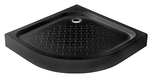 Поддон для душа Cezares Tray R550, радиальный 90, черный, искусственный мрамор