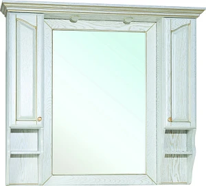 Зеркало-шкаф Bellezza Рим 120 белое патина золото
