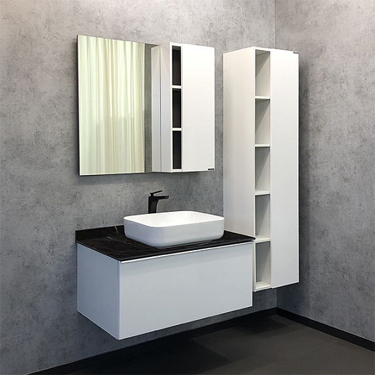Мебель для ванной Comforty Милан 90 белая (под мрамор, раковина Comforty T-Y9378)