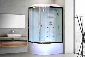 Душевая кабина Royal Bath RB 8120BK3-WT-CH 120x80 (белое/прозрачное) правая