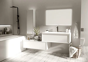 Тумба с раковиной Marka One Milacco 100П 1в.я. Pure White (верх)