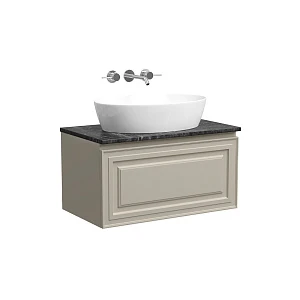 Тумба со столешницей Sancos Very 80 подвесная, столешница black sky, Beige Soft (без отверстия под смеситель)