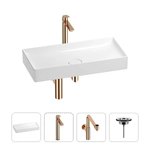 Раковина для ванной Wellsee Pure BY Wellsee 201002784 в наборе 4 в 1