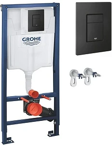Инсталляция для унитазов Grohe Solido 38811KF0 3 в 1 с черной кнопкой смыва