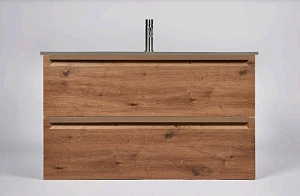 Тумба с раковиной Inda Piccadilly 100 подвесная, Rovere Castagno/Cemento