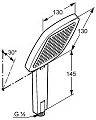 Душевая лейка Kludi Q-BEO 501000500 - превью 2