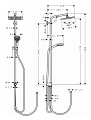 Душевая стойка Hansgrohe Crometta E 240 1jet Showerpipe Reno EcoSm 27289000 9 л - превью 2