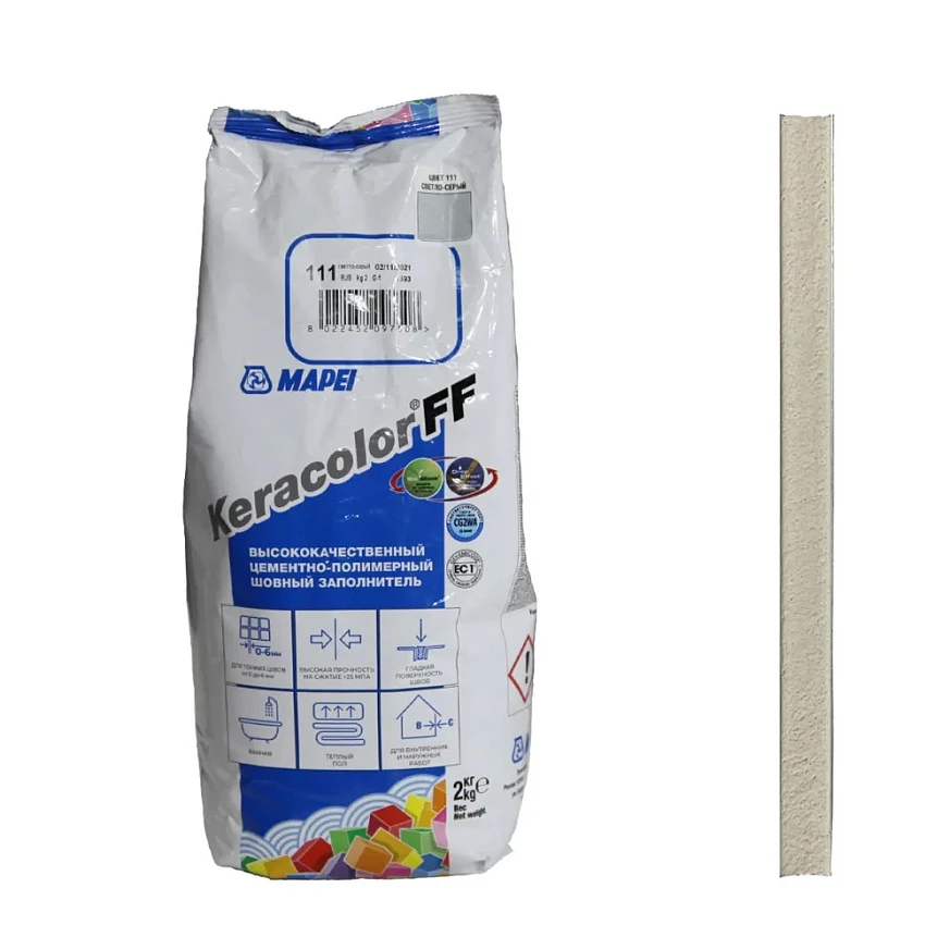 Затирка для плитки Mapei Keracolor FF №111 светло-серая 2 кг