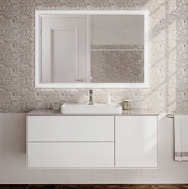 Мебель для ванной со столешницей Kerama Marazzi Plaza Modern 120 подвесная, 3 ящика, белая