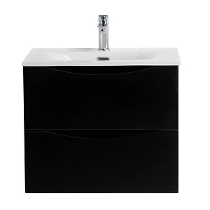 Тумба с раковиной BelBagno Marino-Cer-N 70 подвесная, 2 ящика, Nero Lucido