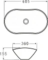 Раковина BelBagno BB1404 накладная 60х36 см, белая - превью 2