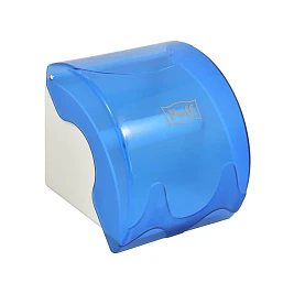 Диспенсер для туалетной бумаги малый Puff-7105, синий, пластиковый, 14,5х15,5х14,4 см