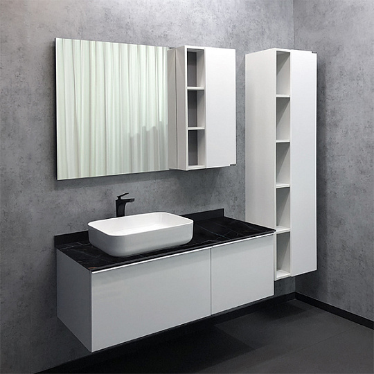 Мебель для ванной Comforty Милан 120 белая (под мрамор, раковина Comforty T-Y9378)