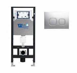 Инсталляция для унитазов WeltWasser WW AMBERG 506 MT-CR с хром матовой кнопкой смыва