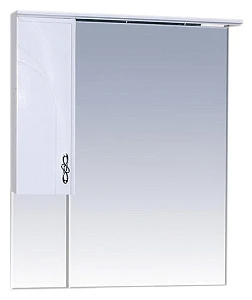 Зеркало-шкаф Misty Сицилия 75 L с подсветкой, белая эмаль