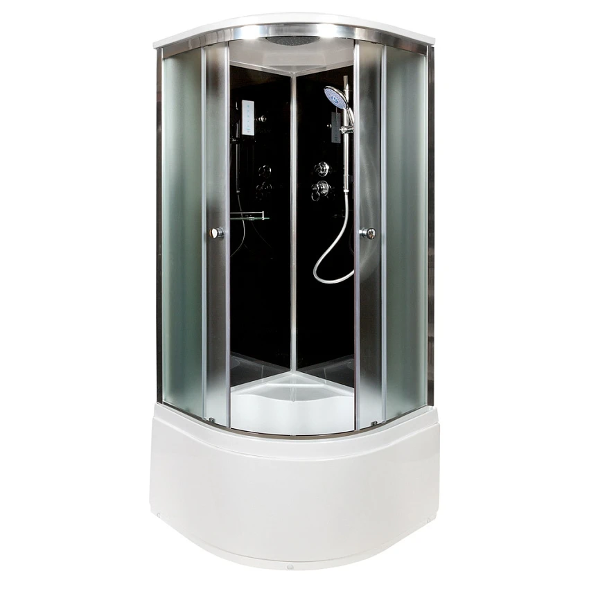 Душевая кабина AvaCan B10SELBLACK, 100х100х220 см, стекло матовое, профиль хром