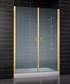Душевая дверь в нишу Vegas Glass E2P 0090 09 02 профиль золото, стекло шиншилла - превью 1