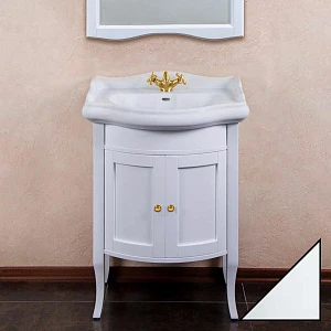 Тумба для комплекта La Beaute Classic Lorette 65 белый глянец, фурнитура золото