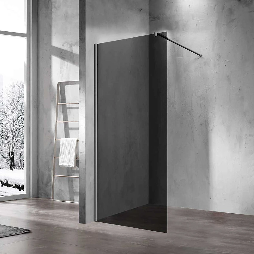 Душевая перегородка Vincea Walk-In VSW-1H120CGGM, 120х200, вороненая сталь, стекло тонированное