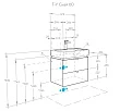 Тумба для комплекта Aquaton Скай 60 подвесная, белый глянец/серый кашемир - превью 2