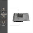 Мойка кухонная Ростовская Мануфактура Сантехники (РМС) MRK-8050BL-L с правым крылом, дозатор, графит - превью 1