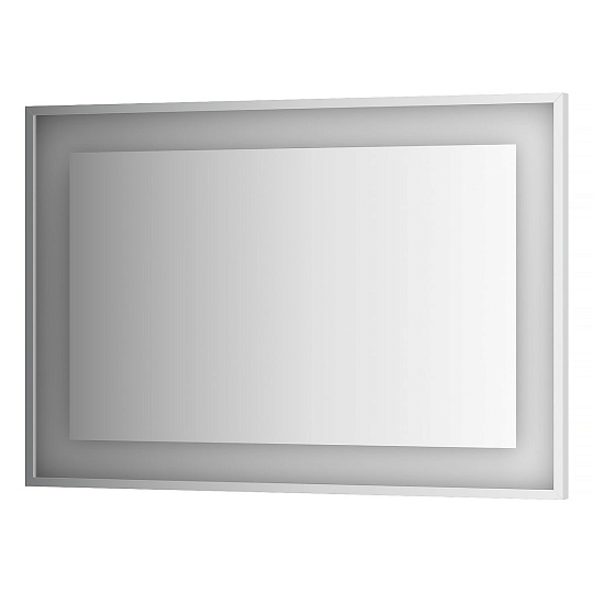Зеркало EVOFORM LEDSIDE BY 2206 в багетной раме со светильником 110x75 см серое