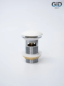 Донный клапан для раковины Gid WH100-1 белый с переливом