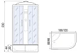 Душевая кабина River Desna XL 100/80/44 MT L стекло матовое, профиль хром - превью 1